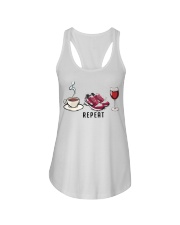 Running Coffee Wine Repeat Ladies Flowy Tank tile