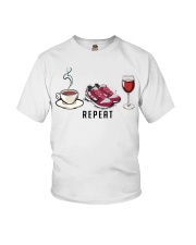 Running Coffee Wine Repeat Youth T-Shirt tile