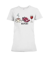Running Coffee Wine Repeat Premium Fit Ladies Tee tile