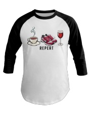 Running Coffee Wine Repeat Baseball Tee tile