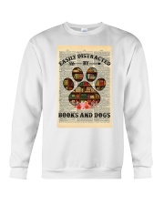 Easily Distracted By Books And Dogs Dictionary Crewneck Sweatshirt tile