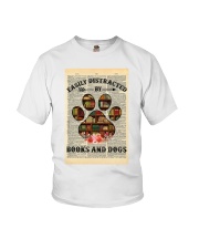 Easily Distracted By Books And Dogs Dictionary Youth T-Shirt tile