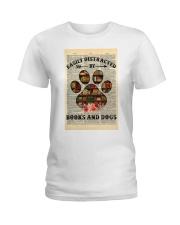 Easily Distracted By Books And Dogs Dictionary Ladies T-Shirt tile