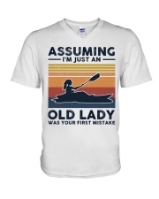 Assuming I'm Just An Old Lady - Kayaking V-Neck T-Shirt tile