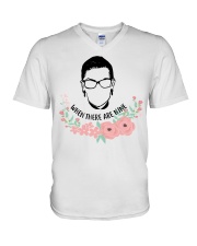 RBG When There Are Nine Flower V-Neck T-Shirt tile