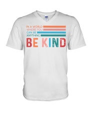 In A World Where You Can Be Anything Be Kind V-Neck T-Shirt tile