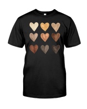 Shades of Melanin Hearts Valentine's Day Classic T-Shirt front