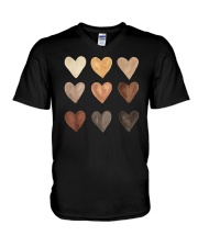 Shades of Melanin Hearts Valentine's Day V-Neck T-Shirt tile