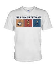 I'm A Simple Woman Retro V-Neck T-Shirt tile