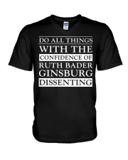 Do All Things With The Confidence Of RBG V-Neck T-Shirt tile