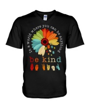 In A World Where You Can Be Anything - Be Kind V-Neck T-Shirt tile