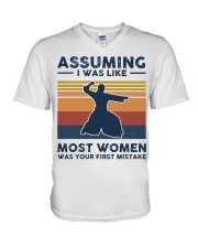 Assuming I Was Like Most Women - Aikido Retro V-Neck T-Shirt tile