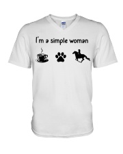 I'm A Simple Woman - Horse V-Neck T-Shirt tile
