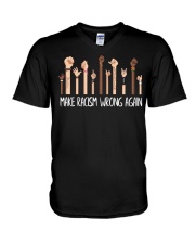 Make Rasism Wrong Again V-Neck T-Shirt tile