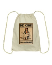 Be Kind To Animals Drawstring Bag tile