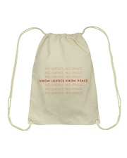 Know Justice Know Peace Drawstring Bag tile