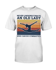 Never Underestimate An Old Lady - Gymnastics Retro Premium Fit Mens Tee tile