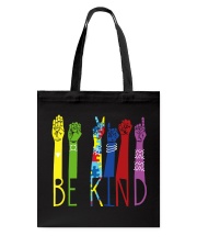 Be Kind Sign Language Color Tote Bag tile