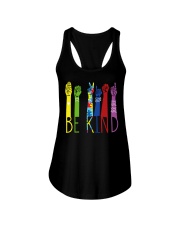Be Kind Sign Language Color Ladies Flowy Tank tile