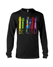 Be Kind Sign Language Color Long Sleeve Tee tile