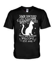 Salem Sanctuary For Wayward Cats V-Neck T-Shirt tile