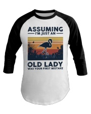 Assuming I'm Just An Old Lady - Flamingo Baseball Tee tile