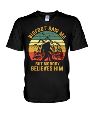 Bigfoot Saw Me But Nobody Believes Him V-Neck T-Shirt tile