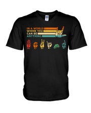 In A World Where You Can Be Anything - Be Kind V-Neck T-Shirt tile
