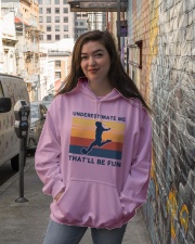 Underestimate Me That'll Be Fun - Football Retro Hooded Sweatshirt lifestyle-unisex-hoodie-front-1