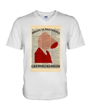 Nolite Te Bastardes Carborundorum Dictionary V-Neck T-Shirt tile
