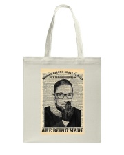 RBG Newspaper Women Belong In All Places Tote Bag tile