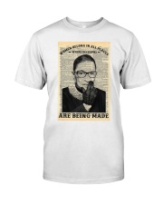 RBG Newspaper Women Belong In All Places Classic T-Shirt tile
