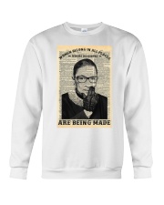 RBG Newspaper Women Belong In All Places Crewneck Sweatshirt tile