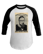 RBG Newspaper Women Belong In All Places Baseball Tee tile