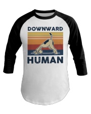Yoga Downward Human Baseball Tee tile