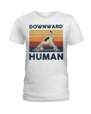 Yoga Downward Human Ladies T-Shirt tile
