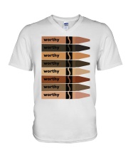 Worthy Crayons V-Neck T-Shirt tile