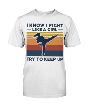 I Know I Fight Like A Girl - Karate Retro Classic T-Shirt tile