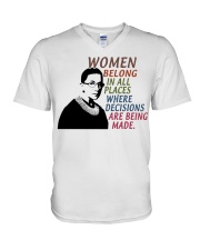 RBG Women Belong In All Places V-Neck T-Shirt tile