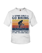 Biking - Some Girls Go Biking And Drink Too Much Youth T-Shirt tile