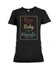 Rosa sat Ruby walk so that Kamala could run Premium Fit Ladies Tee tile