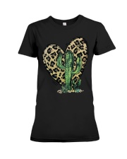 Cactus Leopard Heart Premium Fit Ladies Tee tile