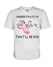 Flamingo - Underestimate Me That'll Be Fun V-Neck T-Shirt tile