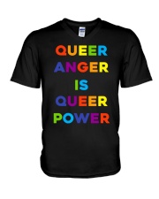 Queer Anger Is Queer Power V-Neck T-Shirt tile