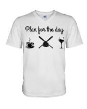 Plan For The Day - Softball V-Neck T-Shirt tile
