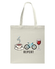 Biking Coffee Wine Repeat Tote Bag tile