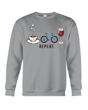 Biking Coffee Wine Repeat Crewneck Sweatshirt front
