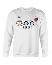 Biking Coffee Wine Repeat Crewneck Sweatshirt tile