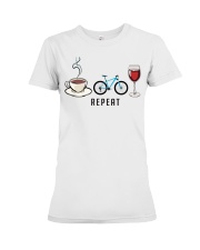 Biking Coffee Wine Repeat Premium Fit Ladies Tee tile