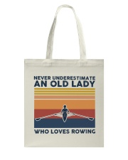 Never Underestimate An Old Lady - Rowing Retro Tote Bag tile